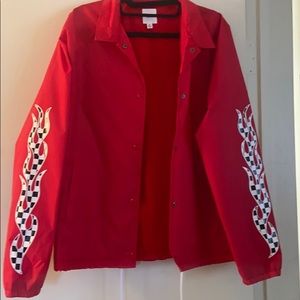 Vans red windbreaker jacket